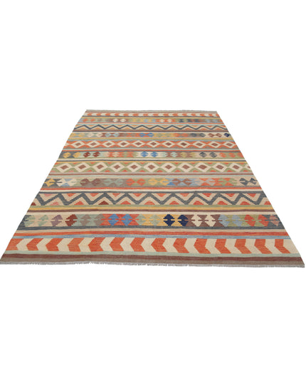 Maimana Kilim 6' 5" X 9' 5" Hand Knotted Wool Kilim 6' 5" X 9' 5" (196 X 287) / Multi / Wool
