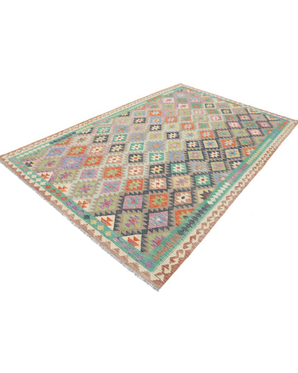 Maimana Kilim 6' 5" X 9' 10" Hand Knotted Wool Kilim 6' 5" X 9' 10" (196 X 300) / Multi / Wool