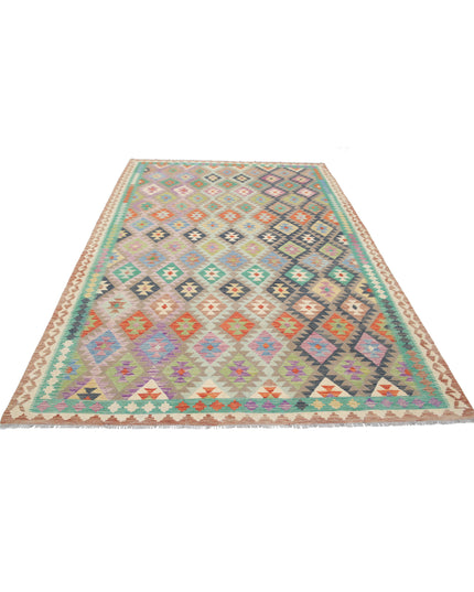 Maimana Kilim 6' 5" X 9' 10" Hand Knotted Wool Kilim 6' 5" X 9' 10" (196 X 300) / Multi / Wool