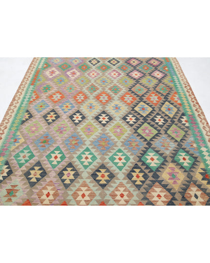 Maimana Kilim 6' 5" X 9' 10" Hand Knotted Wool Kilim 6' 5" X 9' 10" (196 X 300) / Multi / Wool