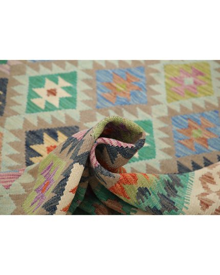 Maimana Kilim 6' 5" X 9' 10" Hand Knotted Wool Kilim 6' 5" X 9' 10" (196 X 300) / Multi / Wool