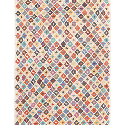 Maimana Kilim 6' 6" X 9' 10" Hand Knotted Wool Kilim 6' 6" X 9' 10" (198 X 300) / Multi / Wool