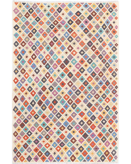 Maimana Kilim 6' 6" X 9' 10" Hand Knotted Wool Kilim 6' 6" X 9' 10" (198 X 300) / Multi / Wool