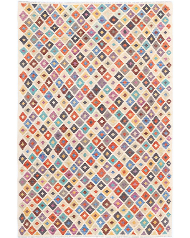 Maimana Kilim 6' 6" X 9' 10" Hand Knotted Wool Kilim 6' 6" X 9' 10" (198 X 300) / Multi / Wool