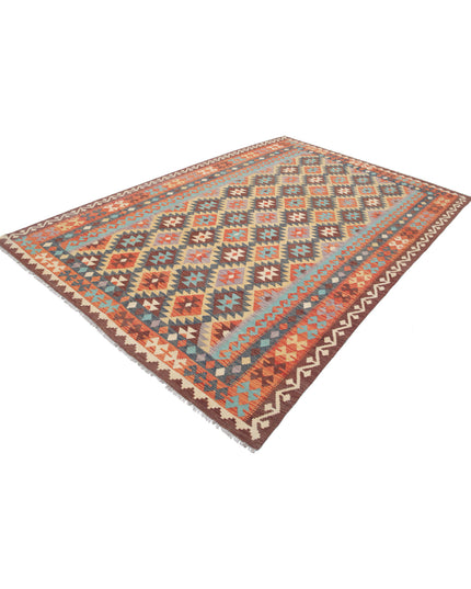 Maimana Kilim 6' 7" X 9' 9" Hand Knotted Wool Kilim 6' 7" X 9' 9" (201 X 297) / Multi / Wool