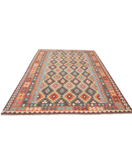 Maimana Kilim 6' 7" X 9' 9" Hand Knotted Wool Kilim 6' 7" X 9' 9" (201 X 297) / Multi / Wool