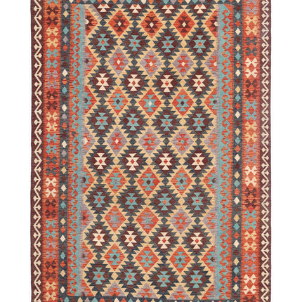 Maimana Kilim 6' 7" X 9' 9" Hand Knotted Wool Kilim 6' 7" X 9' 9" (201 X 297) / Multi / Wool