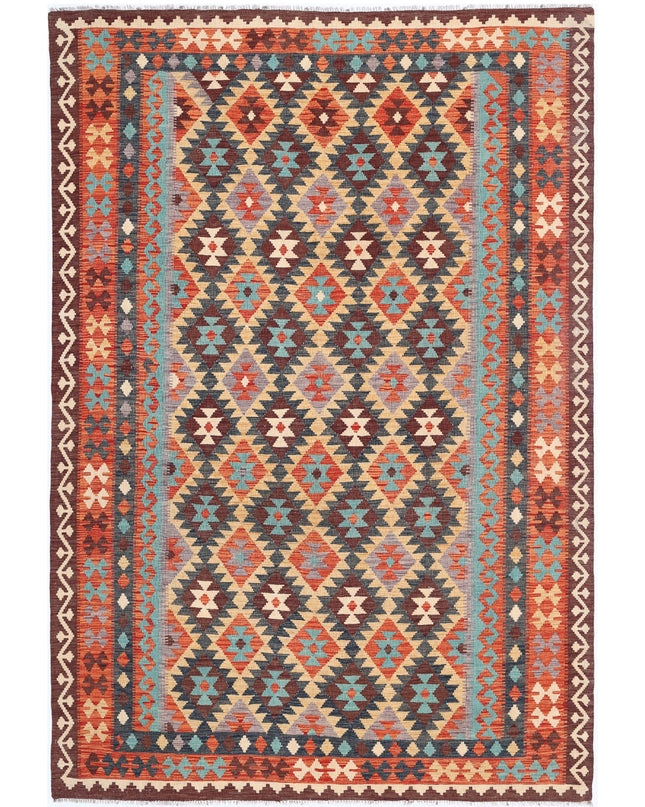 Maimana Kilim 6' 7" X 9' 9" Hand Knotted Wool Kilim 6' 7" X 9' 9" (201 X 297) / Multi / Wool