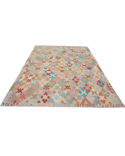 Maimana Kilim 6' 6" X 9' 5" Hand Knotted Wool Kilim 6' 6" X 9' 5" (198 X 287) / Multi / Wool