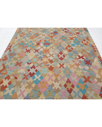 Maimana Kilim 6' 6" X 9' 5" Hand Knotted Wool Kilim 6' 6" X 9' 5" (198 X 287) / Multi / Wool