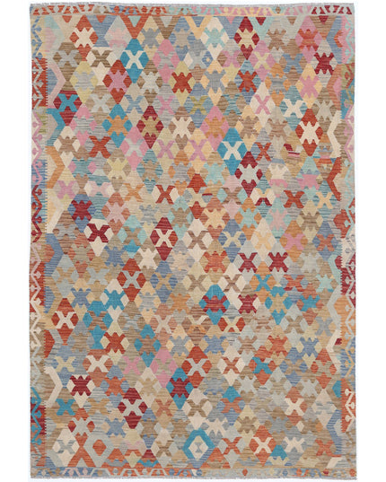 Maimana Kilim 6' 6" X 9' 5" Hand Knotted Wool Kilim 6' 6" X 9' 5" (198 X 287) / Multi / Wool