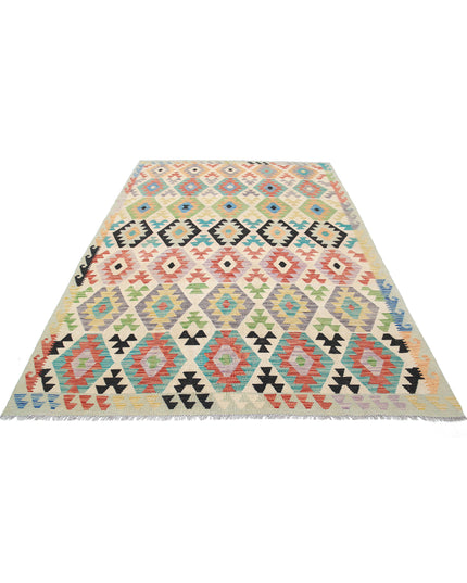 Maimana Kilim 6' 6" X 9' 10" Hand Knotted Wool Kilim 6' 6" X 9' 10" (198 X 300) / Multi / Wool