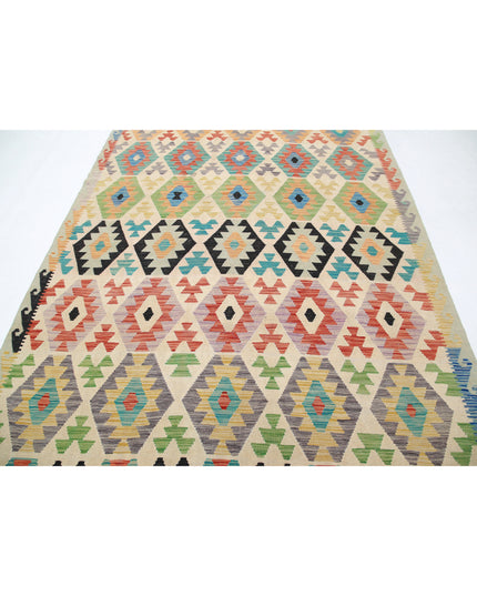 Maimana Kilim 6' 6" X 9' 10" Hand Knotted Wool Kilim 6' 6" X 9' 10" (198 X 300) / Multi / Wool