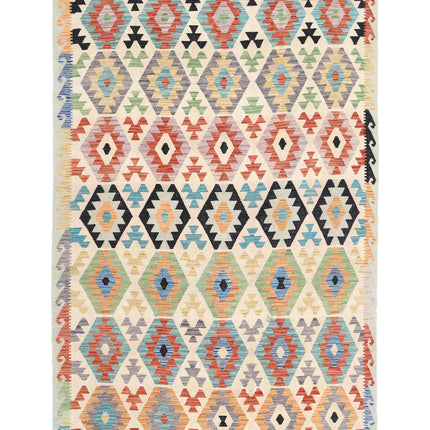 Maimana Kilim 6' 6" X 9' 10" Hand Knotted Wool Kilim 6' 6" X 9' 10" (198 X 300) / Multi / Wool