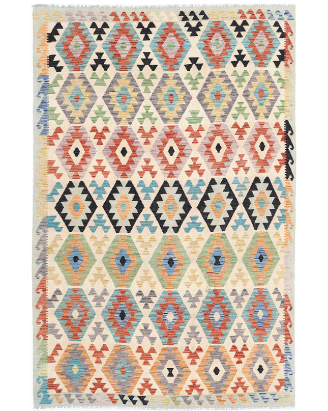 Maimana Kilim 6' 6" X 9' 10" Hand Knotted Wool Kilim 6' 6" X 9' 10" (198 X 300) / Multi / Wool