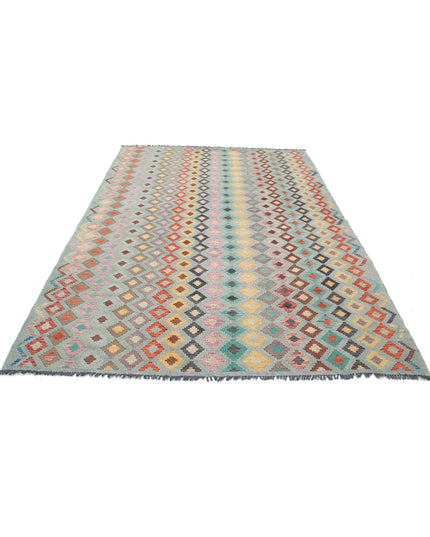 Maimana Kilim 6' 4" X 9' 6" Hand Knotted Wool Kilim 6' 4" X 9' 6" (193 X 290) / Multi / Wool