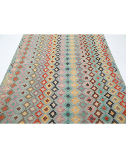 Maimana Kilim 6' 4" X 9' 6" Hand Knotted Wool Kilim 6' 4" X 9' 6" (193 X 290) / Multi / Wool