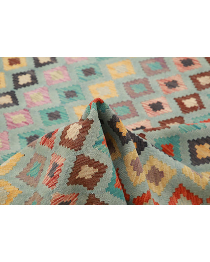 Maimana Kilim 6' 4" X 9' 6" Hand Knotted Wool Kilim 6' 4" X 9' 6" (193 X 290) / Multi / Wool