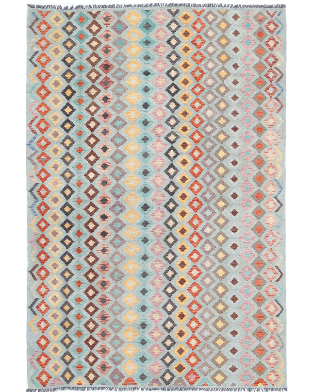 Maimana Kilim 6' 4" X 9' 6" Hand Knotted Wool Kilim 6' 4" X 9' 6" (193 X 290) / Multi / Wool