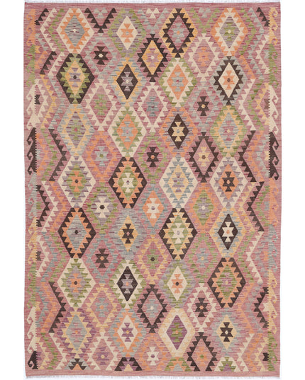 Maimana Kilim 6' 6" X 9' 9" Hand Knotted Wool Kilim 6' 6" X 9' 9" (198 X 297) / Multi / Wool