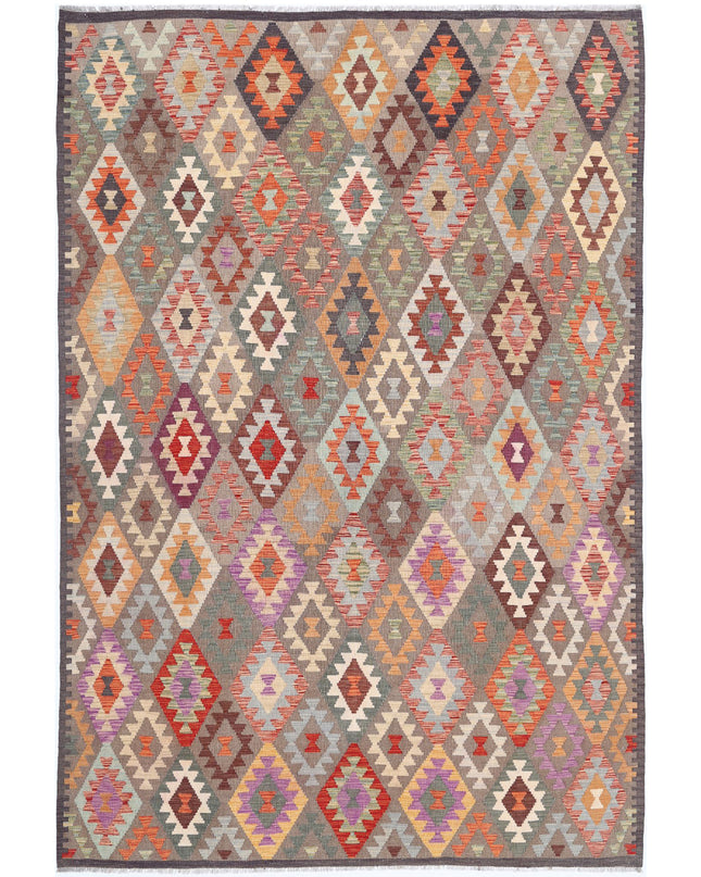 Maimana Kilim 6' 6" X 9' 6" Hand Knotted Wool Kilim 6' 6" X 9' 6" (198 X 290) / Multi / Wool