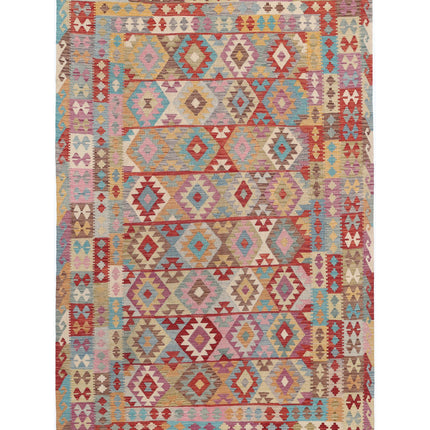 Maimana Kilim 6' 6" X 9' 10" Hand Knotted Wool Kilim 6' 6" X 9' 10" (198 X 300) / Multi / Wool