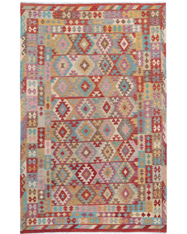 Maimana Kilim 6' 6" X 9' 10" Hand Knotted Wool Kilim 6' 6" X 9' 10" (198 X 300) / Multi / Wool
