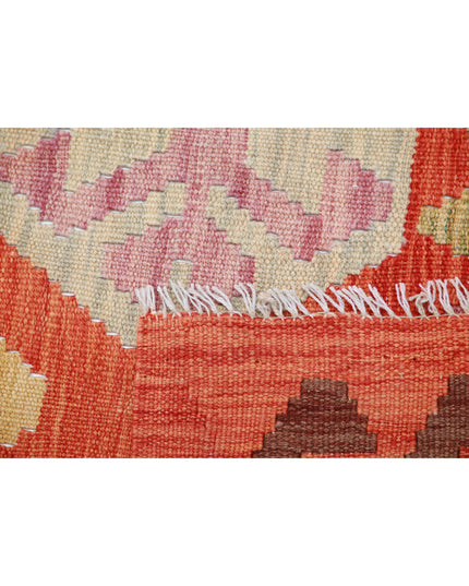 Maimana Kilim 6' 6" X 9' 8" Hand Knotted Wool Kilim 6' 6" X 9' 8" (198 X 295) / Red / Wool