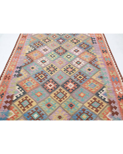 Maimana Kilim 6' 6" X 9' 7" Hand Knotted Wool Kilim 6' 6" X 9' 7" (198 X 292) / Multi / Wool