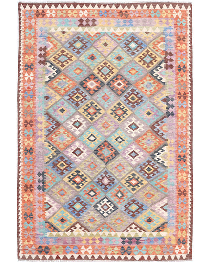 Maimana Kilim 6' 6" X 9' 7" Hand Knotted Wool Kilim 6' 6" X 9' 7" (198 X 292) / Multi / Wool