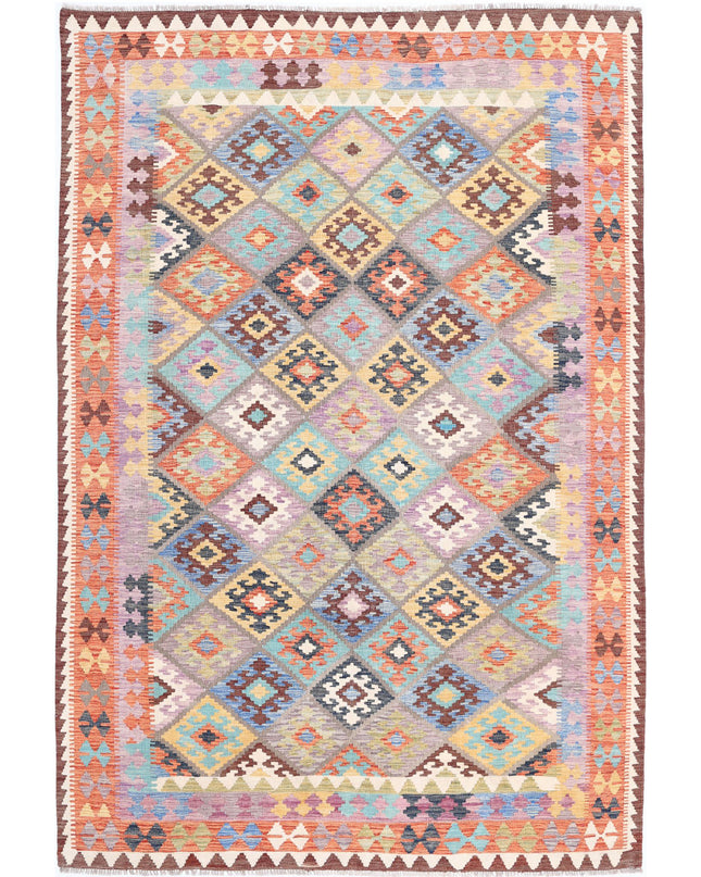 Maimana Kilim 6' 6" X 9' 7" Hand Knotted Wool Kilim 6' 6" X 9' 7" (198 X 292) / Multi / Wool