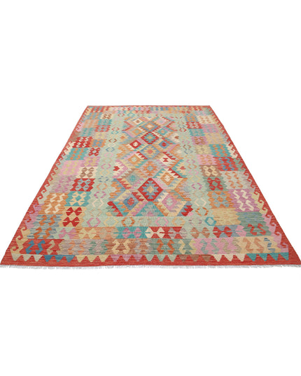 Maimana Kilim 6' 7" X 9' 9" Hand Knotted Wool Kilim 6' 7" X 9' 9" (201 X 297) / Multi / Wool