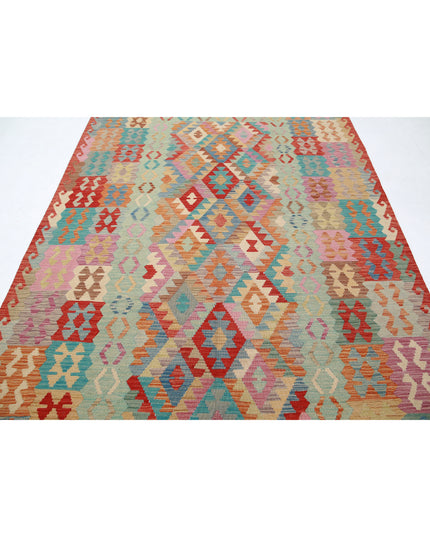 Maimana Kilim 6' 7" X 9' 9" Hand Knotted Wool Kilim 6' 7" X 9' 9" (201 X 297) / Multi / Wool
