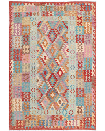 Maimana Kilim 6' 7" X 9' 9" Hand Knotted Wool Kilim 6' 7" X 9' 9" (201 X 297) / Multi / Wool