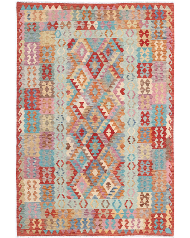 Maimana Kilim 6' 7" X 9' 9" Hand Knotted Wool Kilim 6' 7" X 9' 9" (201 X 297) / Multi / Wool