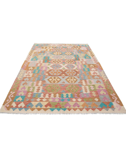 Maimana Kilim 6' 3" X 9' 8" Hand Knotted Wool Kilim 6' 3" X 9' 8" (191 X 295) / Multi / Wool