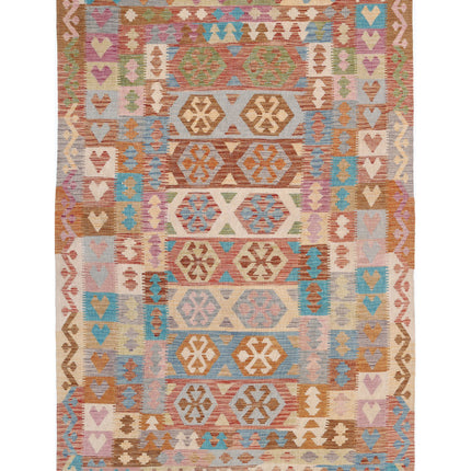 Maimana Kilim 6' 3" X 9' 8" Hand Knotted Wool Kilim 6' 3" X 9' 8" (191 X 295) / Multi / Wool