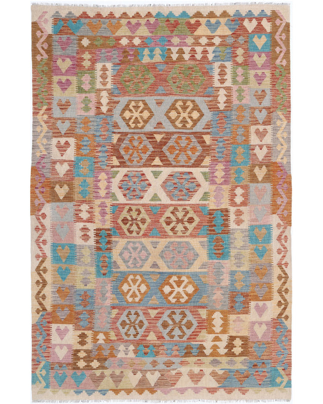 Maimana Kilim 6' 3" X 9' 8" Hand Knotted Wool Kilim 6' 3" X 9' 8" (191 X 295) / Multi / Wool