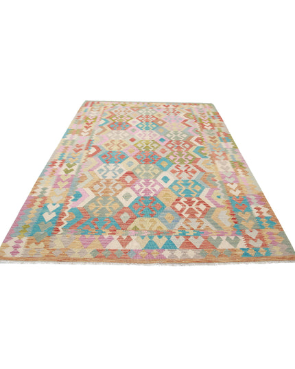 Maimana Kilim 6' 5" X 9' 8" Hand Knotted Wool Kilim 6' 5" X 9' 8" (196 X 295) / Multi / Wool