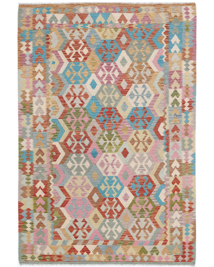 Maimana Kilim 6' 5" X 9' 8" Hand Knotted Wool Kilim 6' 5" X 9' 8" (196 X 295) / Multi / Wool