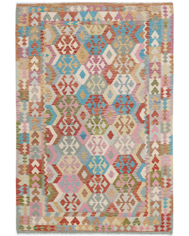 Maimana Kilim 6' 5" X 9' 8" Hand Knotted Wool Kilim 6' 5" X 9' 8" (196 X 295) / Multi / Wool