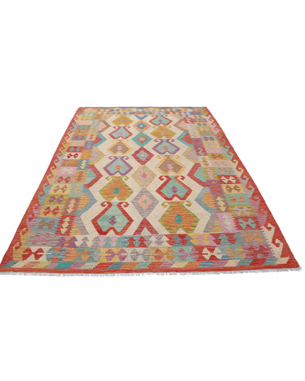 Maimana Kilim 6' 5" X 9' 7" Hand Knotted Wool Kilim 6' 5" X 9' 7" (196 X 292) / Multi / Wool