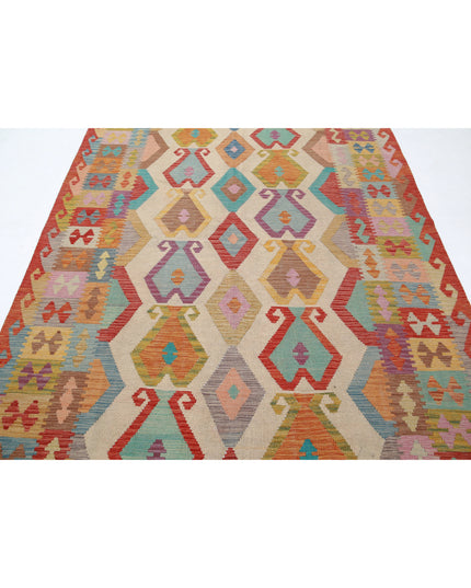 Maimana Kilim 6' 5" X 9' 7" Hand Knotted Wool Kilim 6' 5" X 9' 7" (196 X 292) / Multi / Wool