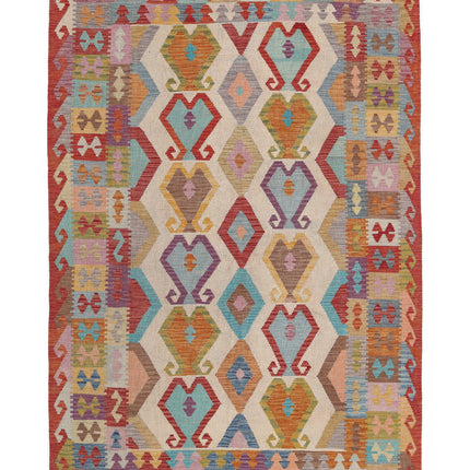 Maimana Kilim 6' 5" X 9' 7" Hand Knotted Wool Kilim 6' 5" X 9' 7" (196 X 292) / Multi / Wool