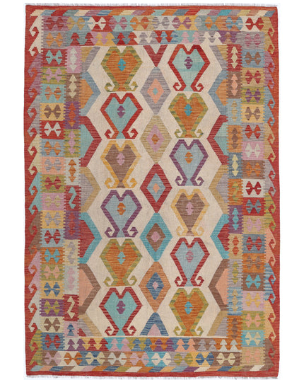 Maimana Kilim 6' 5" X 9' 7" Hand Knotted Wool Kilim 6' 5" X 9' 7" (196 X 292) / Multi / Wool