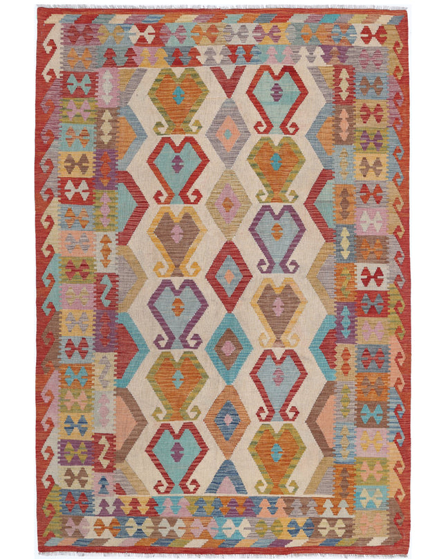 Maimana Kilim 6' 5" X 9' 7" Hand Knotted Wool Kilim 6' 5" X 9' 7" (196 X 292) / Multi / Wool