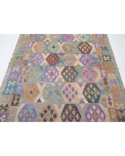 Maimana Kilim 5' 10" X 7' 5" Hand Knotted Wool Kilim 5' 10" X 7' 5" (178 X 226) / Multi / Wool