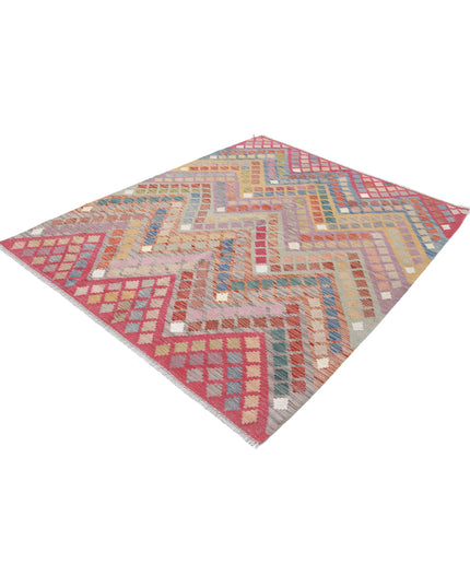 Maimana Kilim 5' 10" X 7' 3" Hand Knotted Wool Kilim 5' 10" X 7' 3" (178 X 221) / Multi / Wool
