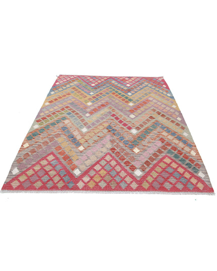Maimana Kilim 5' 10" X 7' 3" Hand Knotted Wool Kilim 5' 10" X 7' 3" (178 X 221) / Multi / Wool