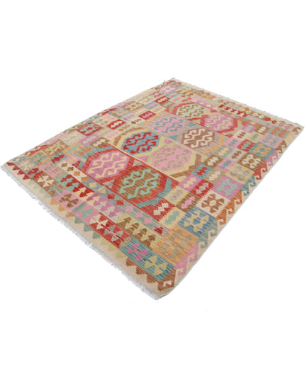 Maimana Kilim 5' 6" X 7' 5" Hand Knotted Wool Kilim 5' 6" X 7' 5" (168 X 226) / Multi / Wool